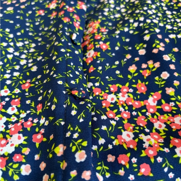 Lulus Austyn Navy Blue Floral Print Tie Sleeve Midi Dress • Size XS - Picture 6 of 14